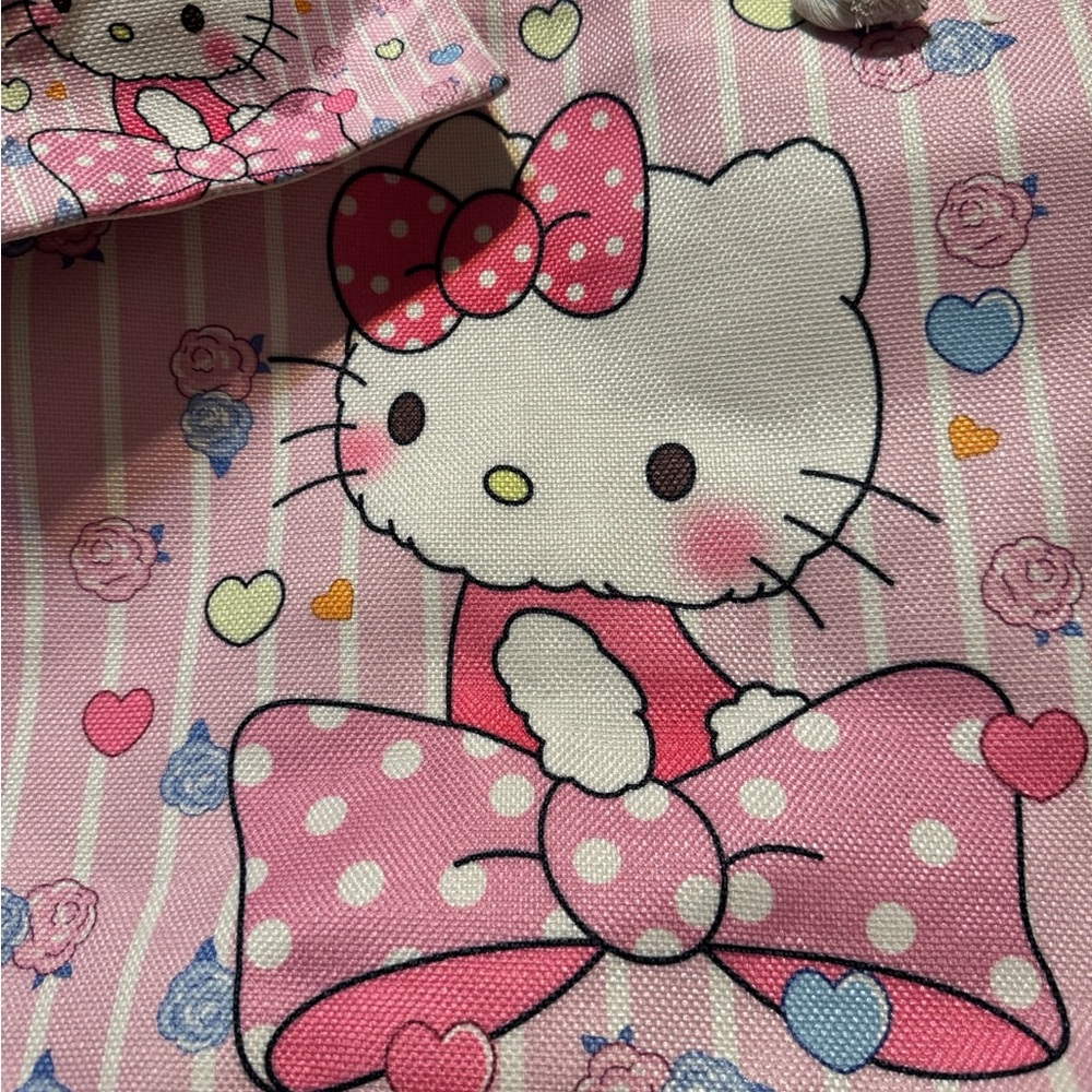 Hello Kitty Pink Striped Tote/Beach Bag with Pouch. - Picture 4 of 6